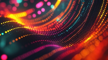 Abstract Technology Background with Colorful Lights and Lines