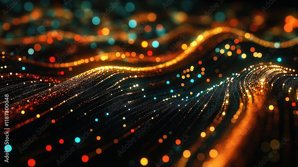 Poster abstract data technology background with colorful connecting lines