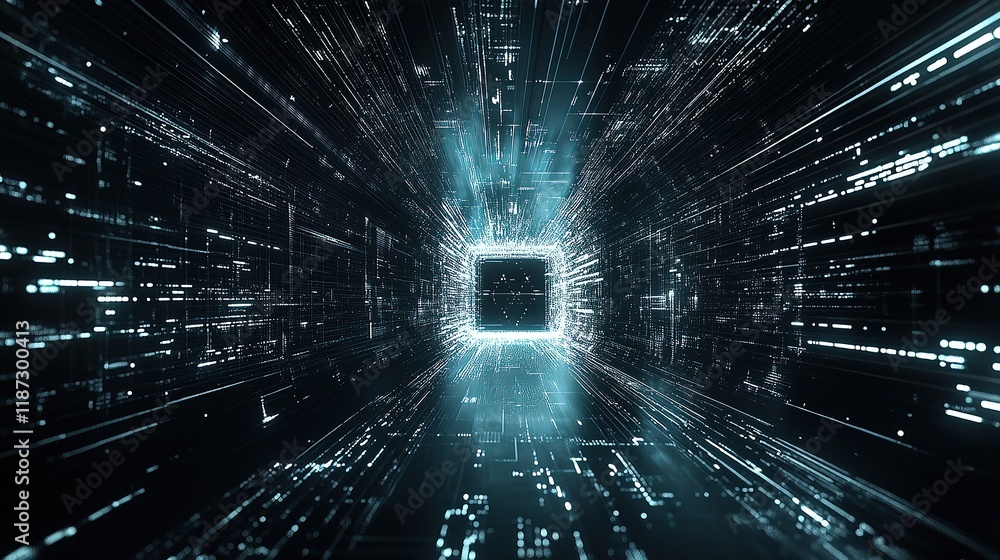 Poster digital data analysis in cyberspace with scaled access lines