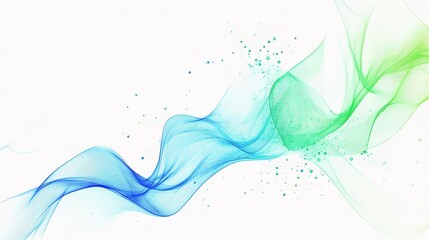 Abstract Wave and Particle Technology Background in Blue and Green