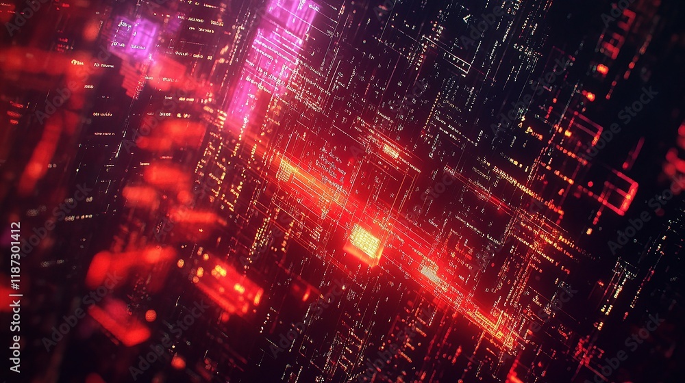 Poster abstract technology background with lines and code elements