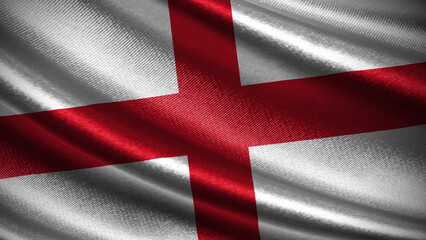 Fototapeta premium England flag with realistic silky wave texture