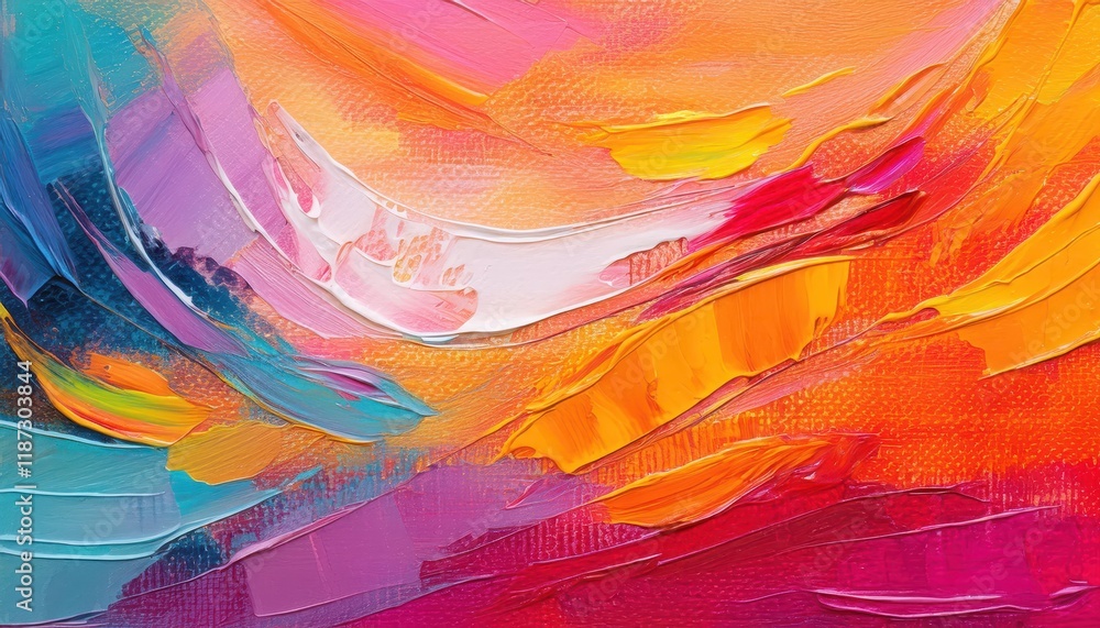 Poster vibrant and textured abstract art masterpiece displaying a mesmerizing play of colors and intricate 