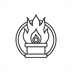 Fire Furnace Vector Icon for Branding and Logos