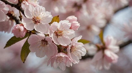 Delicate pink cherry blossom, cherry blossoms, spring flowers