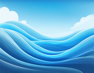 Fototapeta premium blue water ocean wave layer background illustration