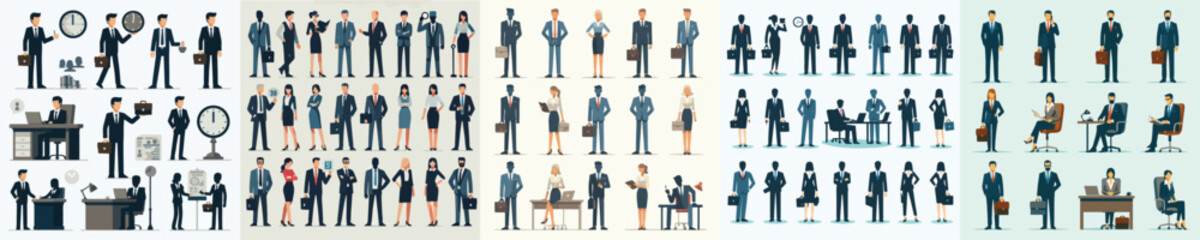 Vector collection of organizational or company leaders in flat design style