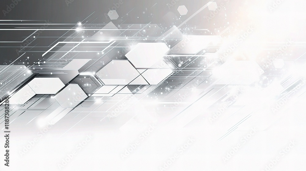 Poster abstract technology background with geometric lines and shapes