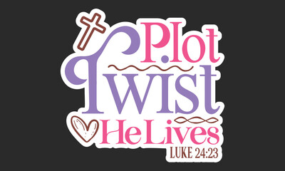 Christian Easter EPS Bundle And Stickers Design