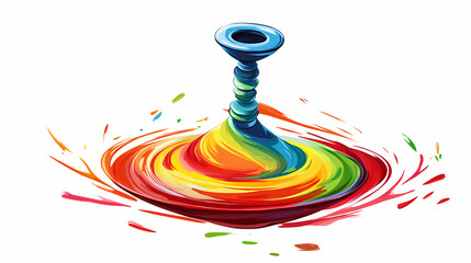 A spinning top clipart, toy element, vector illustration, multicolor, isolated on white background. Sundrift. Illustration