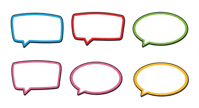 Colorful speech bubbles for creative communication and design projects