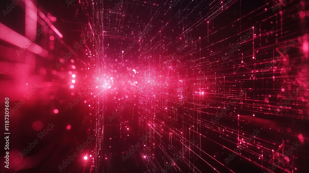 Poster futuristic digital data analysis and access in cyberspace visuals