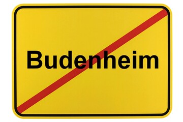 Illustration eines Ortsschildes der Gemeinde Budenheim in Rheinland-Pfalz