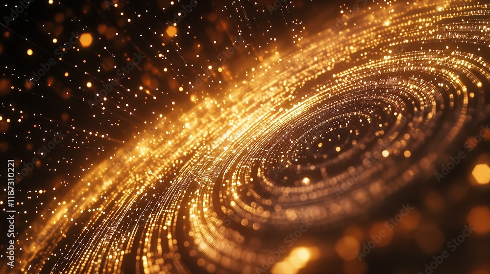 Aufkleber futuristic 3d radial network with interconnected lines and scale