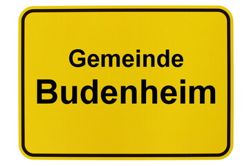 Illustration eines Ortsschildes der Gemeinde Budenheim in Rheinland-Pfalz