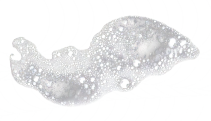 Soap foam on transparent background