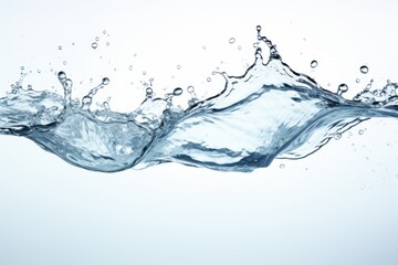 Clear water splashes create dynamic waves against a minimalist background during bright daylight