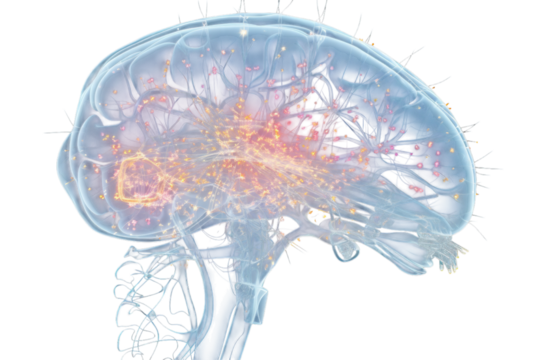 Exploring brain activity through a vibrant, detailed representation of neural connections and synapses in a human brain
