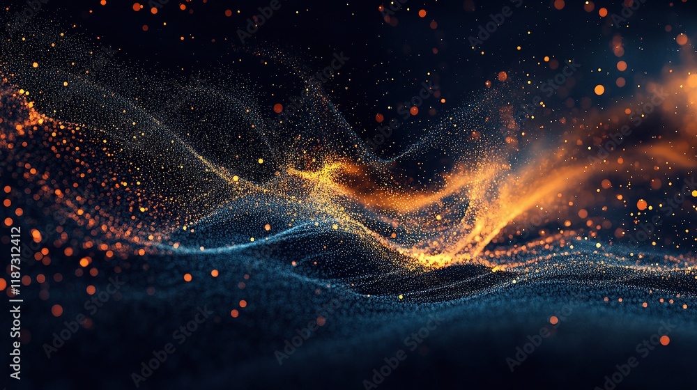 Poster abstract wave motion pattern with dynamic lines and vibrant colors