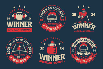 Obraz premium American football logo badges vector. Football logos collection. American football league labels, emblems and design elements