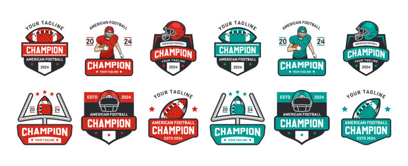 American football logo badges vector. Football logos collection. American football league labels, emblems and design elements © onemoretime