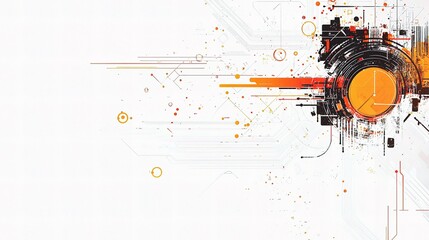 Obraz premium Abstract Vector Illustration of a Colorful Circuit Board Design