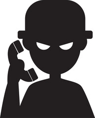 A web scammer, Telephone scammer, Hacker or Internet Thief talking on the phone.