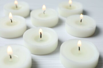 Beautiful composition with candles on the table