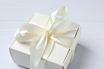 Beautiful gift box on white background