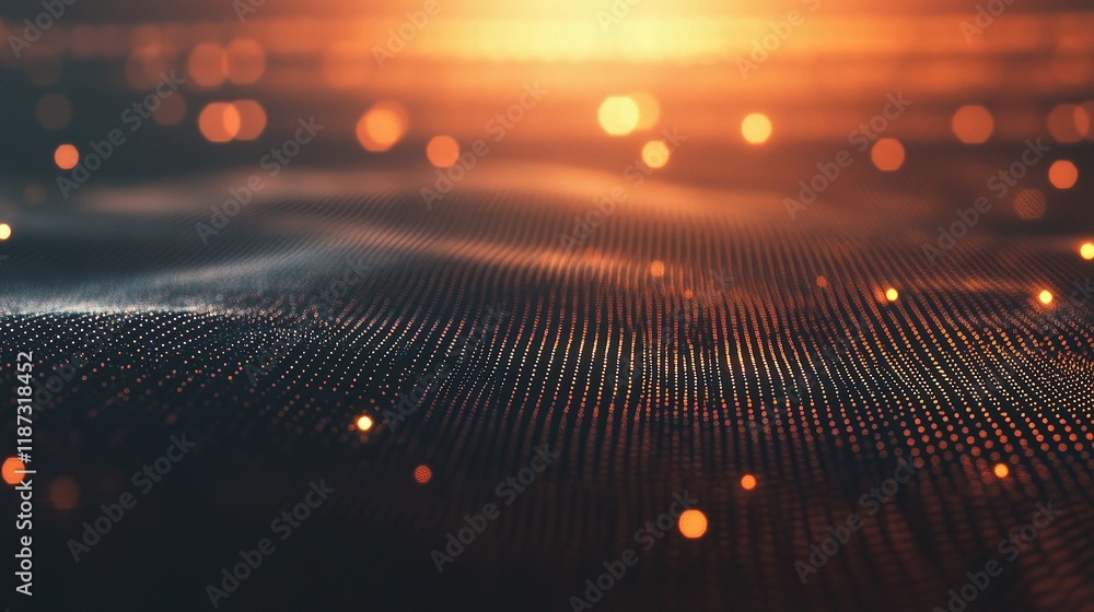 Poster digital gradient bokeh background with abstract network lines