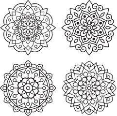 Set of mandala elements vector illustration