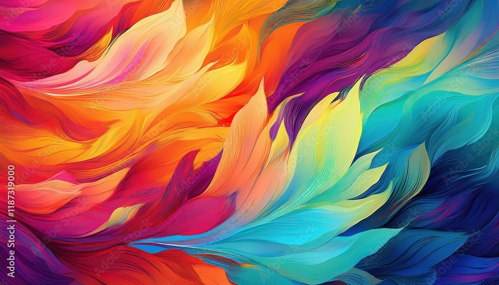Poster vibrant and dynamic abstract artwork seamless pattern design showcasing colorful brush strokes and i