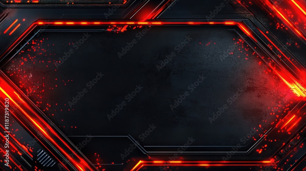 Poster sleek digital background with led lights and dynamic lines