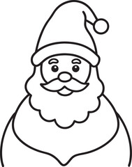 Santa claus cartoon for christmas and line art vector illustration