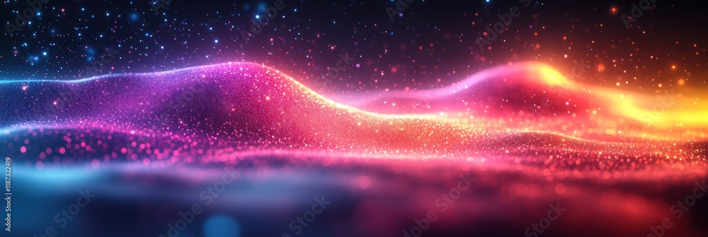 Poster light gradient creates a stunning display of colors in an artificial landscape