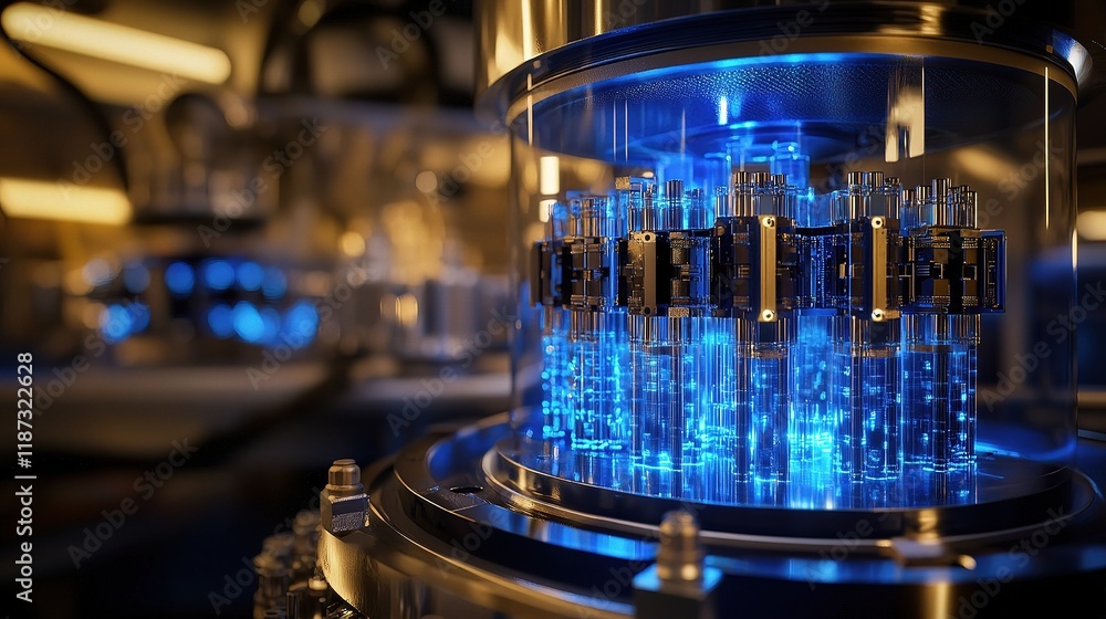 Poster complex quantum computer with advanced electronic circuitry