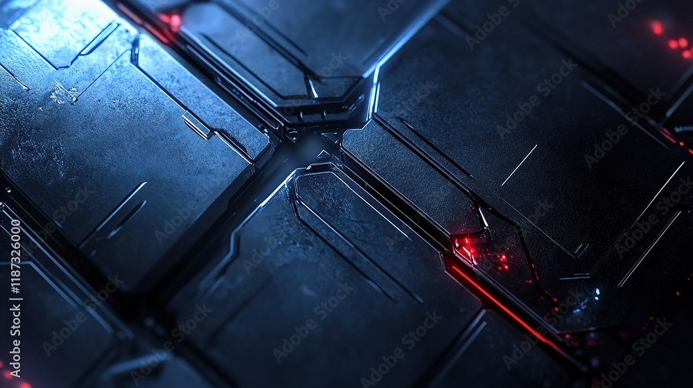 Poster futuristic background with sleek led lights and dynamic design elements
