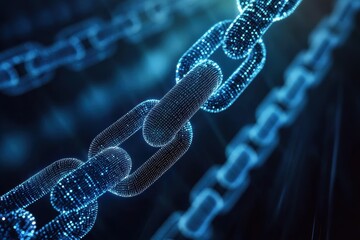 Pulsating dots illustrating the concept of blockchain technology in a digital landscape