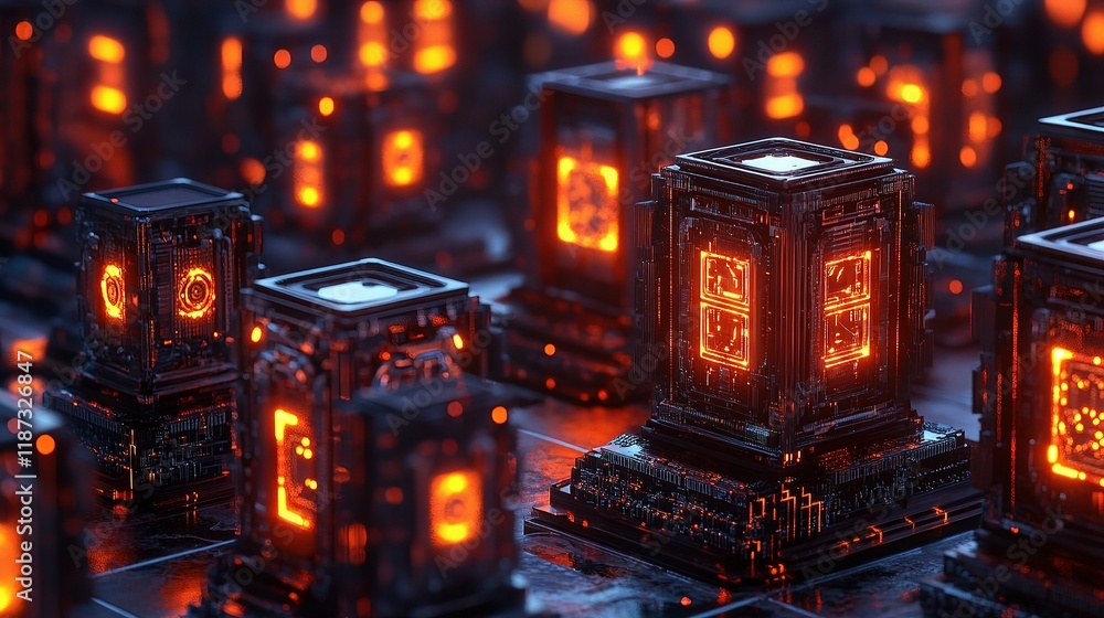 Poster intricate cpu processors in a centralized conceptual environment