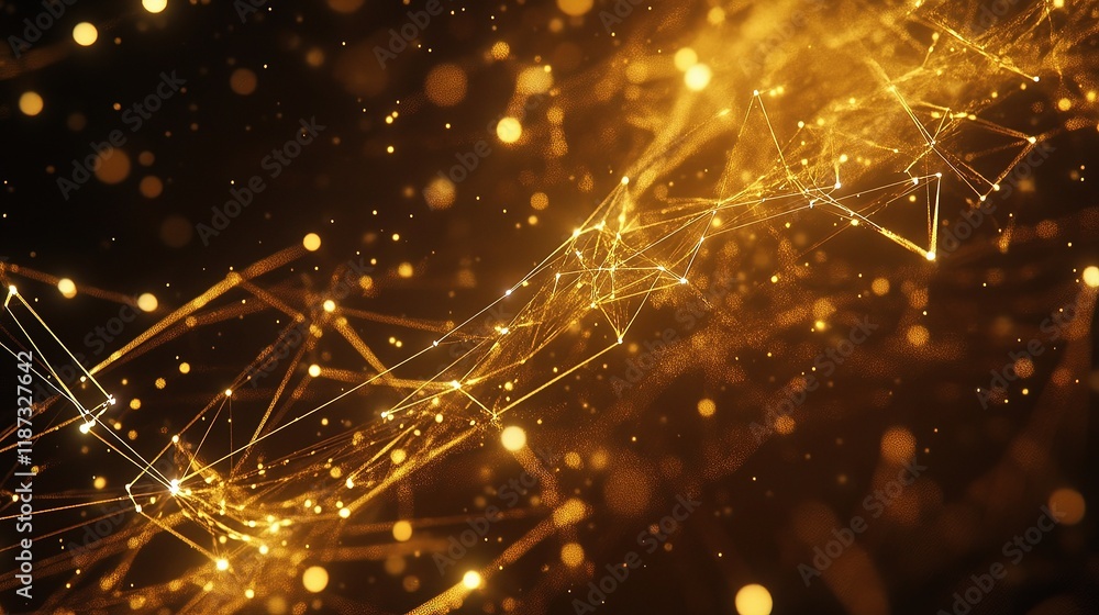 Aufkleber futuristic network with interconnected lines and glow background
