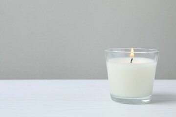 Aromatic candle on the table