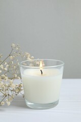 Aromatic candle on the table