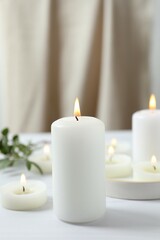 Beautiful composition with candles on the table