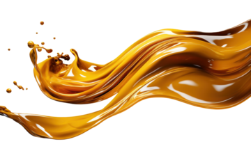 Flowing golden liquid creates dynamic shapes against a black background
