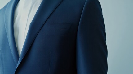 Close up view of a tailor meticulously stitching a pocket onto a bespoke suit jacket, highlighting exceptional craftsmanship and precise attention to detail in men's fashion