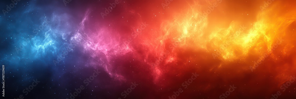 Poster vibrant cosmic gradient with swirling colors creating a mesmerizing starry backdrop