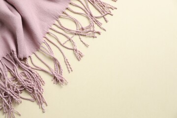 Warm scarf on a color background