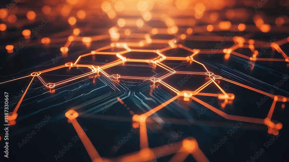 Poster high-contrast circuit board background with minimal color lines