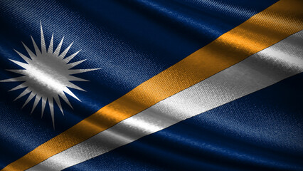 Marshall Islands flag with realistic silky wave texture
