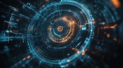 Fototapeta premium Abstract Technological Background with Interconnected Lines and Circles